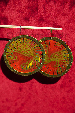 African wax fabric earrings