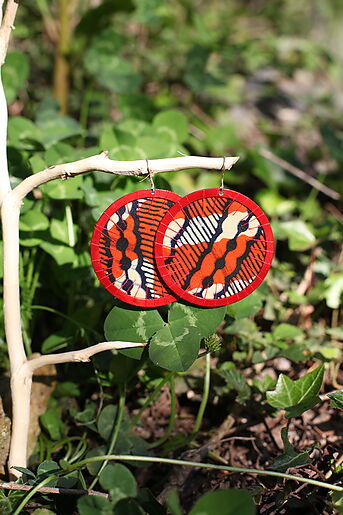 African wax fabric earrings