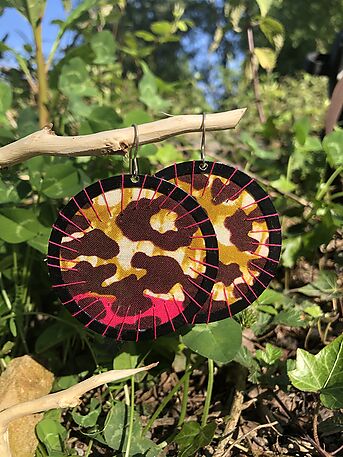 African wax fabric earrings